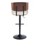 Lombardi Mid-Century Modern Adjustable Barstool in Walnut with Faux Leather